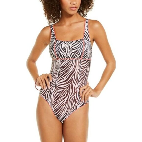 BECCA by Rebecca One-piece Woman's S Virtue Neon ZEBRA Animal Kingdom Swimwear - Picture 14 of 14